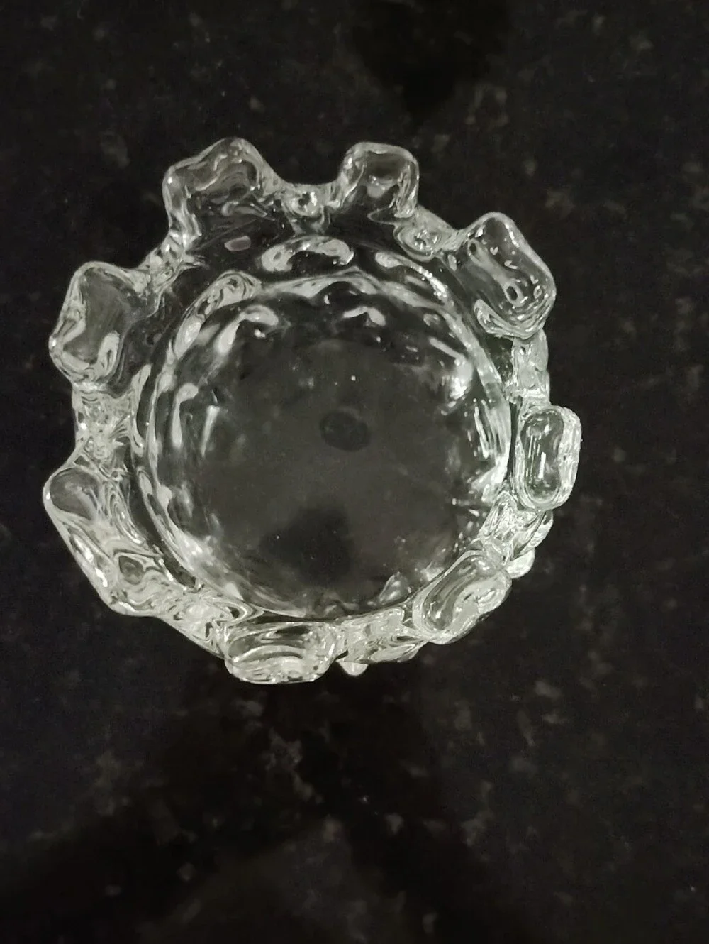 Brutalist Clear Glass Thorn Vase. 4